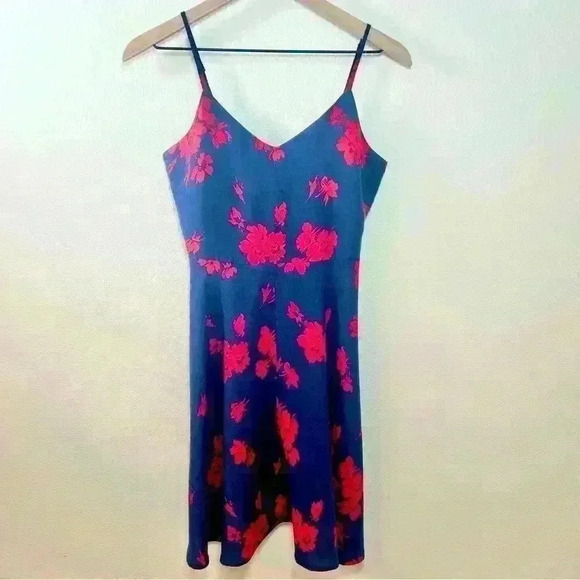 GAP | Women’s Navy Blue and Red Floral Dress | Size XS - Picture 1 of 14